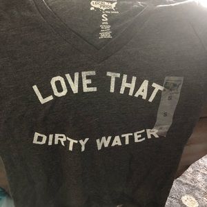 Boston’s local pride Love that dirty water shirt.
